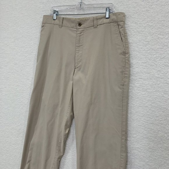 Perry Ellis Cottons Men's Chino Flat Front Pants 36x34* Beige - Picture 2 of 11
